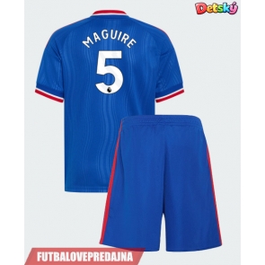 Lacne Dětský Futbalové dres Manchester United Harry Maguire #5 2026-27 Krátky Rukáv - Preč (+ trenírky)